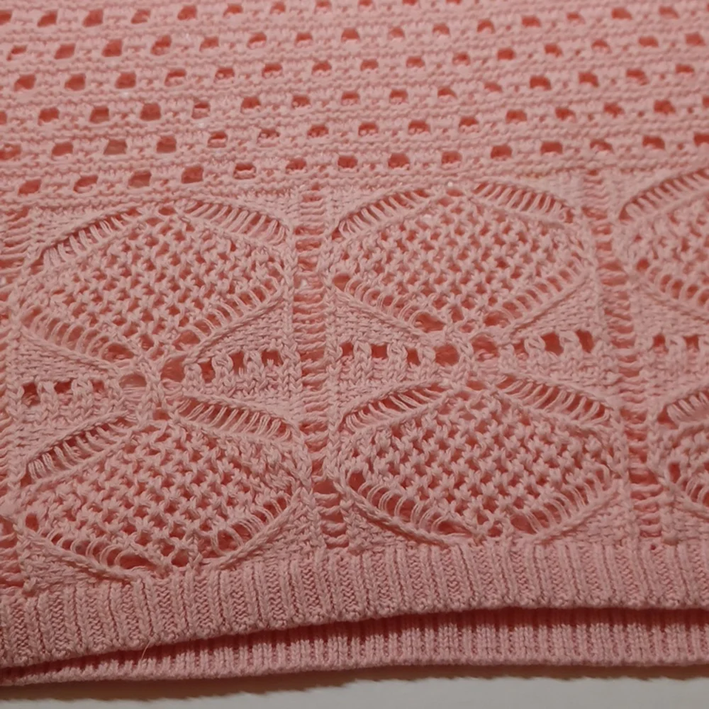 Jeanne Pierre xl crochet sweater salmon color sheer - Picture 4 of 6